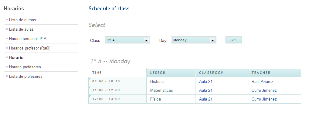 schedule school joomla25 23