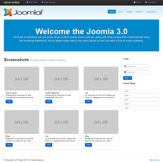 Front End Joomla 3.0