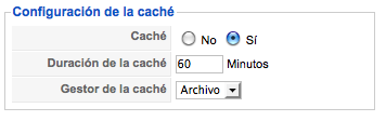 Configuracion cache joomla